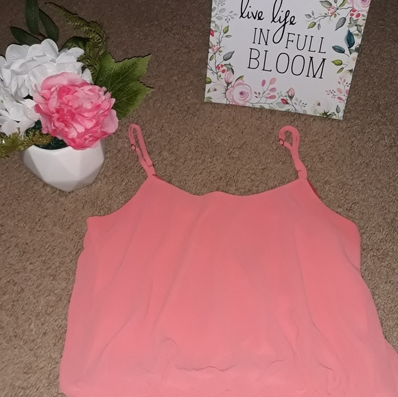 Xhiliration (Size M) Rose/Blush Pink Spring Summer Crop Top - Picture 1 of 4